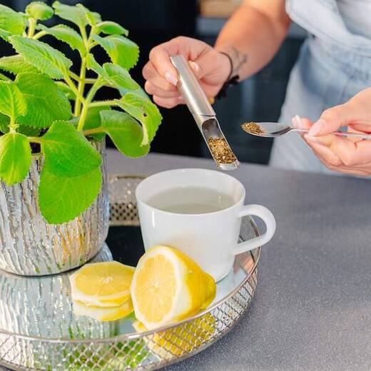Stalowy zaparzacz do herbaty 15 cm sitko z uchwytem do ziół