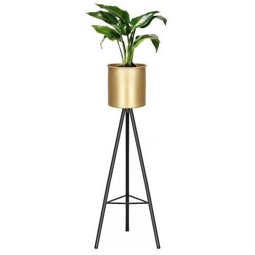 Stojący kwietnik 45 cm stojak z doniczką na kwiaty nowoczesny loft złoty