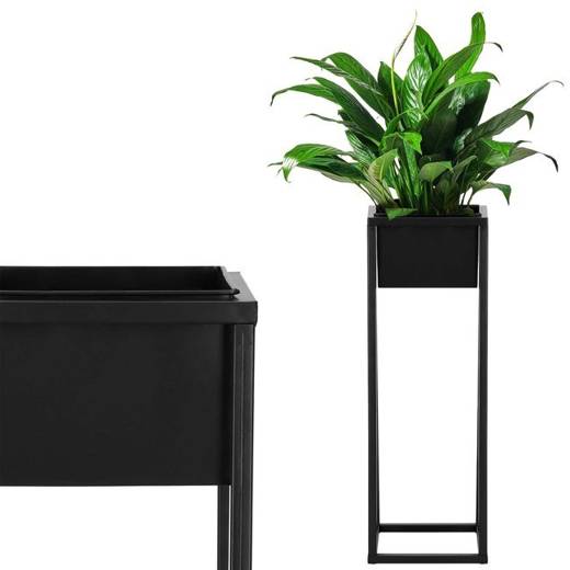 Stojący kwietnik 80 cm stojak z doniczką na kwiaty nowoczesny loft czarny mat
