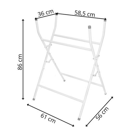 Stojak do wanienki dla niemowląt, wys. 86 cm stelaż stalowy, biały