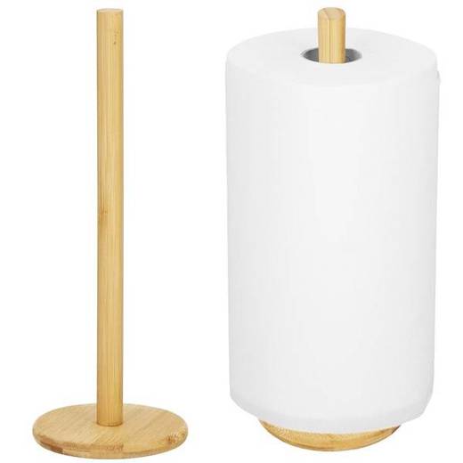 Stojak na papier ręcznikowy, naturalny stojak kuchenny bambusowy