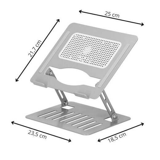 Stojak pod laptopa, chłodząca podstawka składana z wentylatorem szara