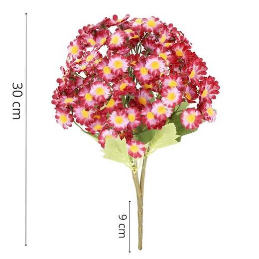 Stokrotki sztuczne bukiet 5 gałązek ozdobna dekoracja roślinna kwiaty różowe