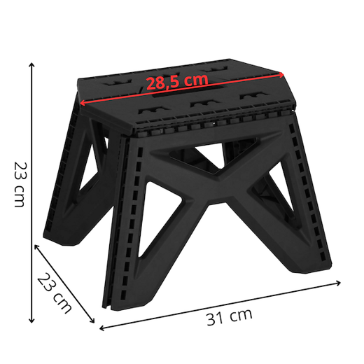 Stołek składany wielofunkcyjny, podest, stopień wys. 23 cm czarny