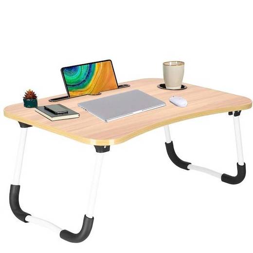 Stolik pod laptopa, składana podstawka na komputer imitacja drewna