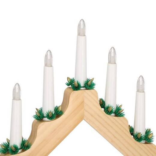 Świecznik adwentowy Led 7 świec drewniany ozdoba bożonarodzeniowa