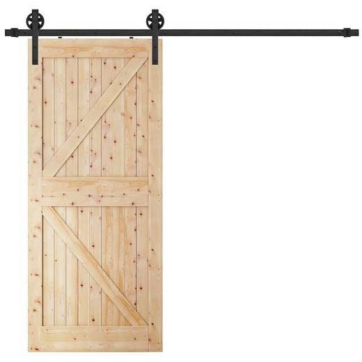 System do drzwi przesuwnych 183 cm barn door, prowadnica z okuciami do 100 kg czarny