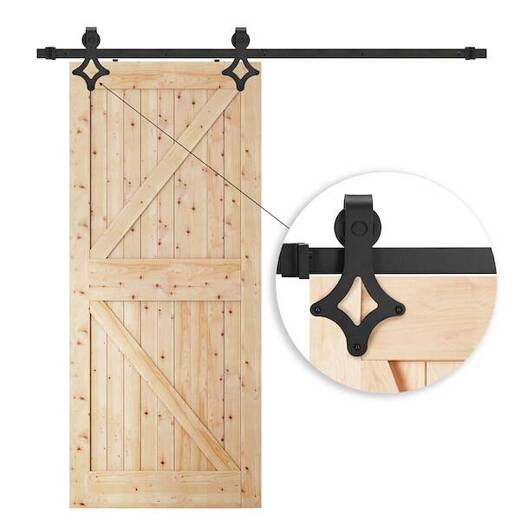 System do drzwi przesuwnych 183 cm prowadnica do 100 kg, barn door stal czarny