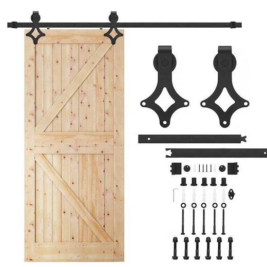 System do drzwi przesuwnych 183 cm prowadnica do 100 kg, barn door stal czarny