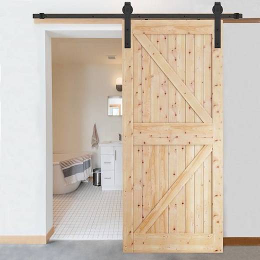 System do drzwi przesuwnych 183 cm prowadnica z ozdobnymi okuciami do 100 kg, barn door stal czarny