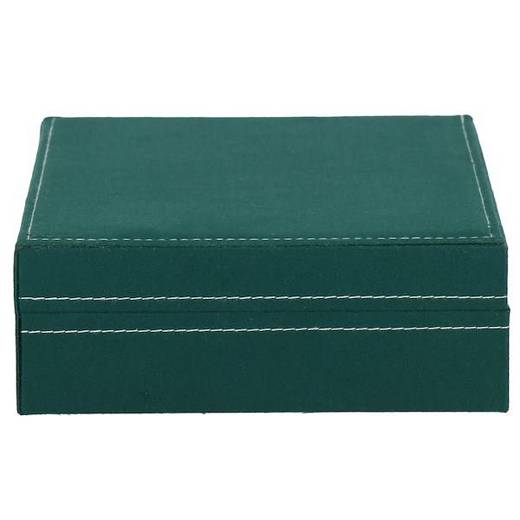 Szkatułka na biżuterię 28x19,5x7 cm zielony, welurowy organizer z 17 przegródkami