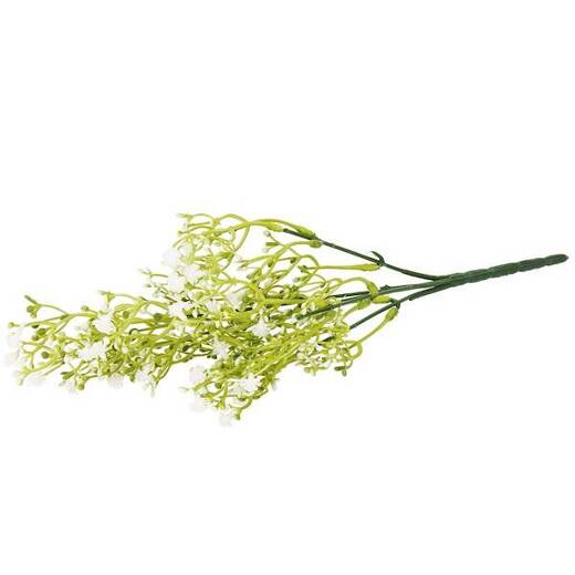 Sztuczna gipsówka 5 gałązek zielony bukiet z białymi kwiatami dekoracyjny 37 cm