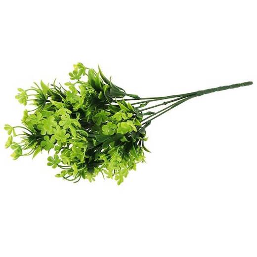Sztuczne liście 5 gałązek zielony bukiet dekoracyjny 33 cm