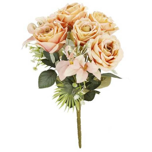 Sztuczny bukiet 9 róż wys. 40 cm dekoracja sztuczne kwiaty różowe