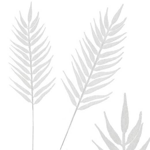 Sztuczny liść palmy ozdoba świąteczna dekoracja do stroika biała z brokatem