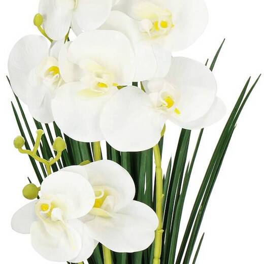 Sztuczny storczyk w doniczce 55,5 cm orchidea dekoracyjny kwiat biały