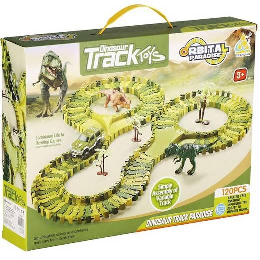 Tor wyścigowy park dinozaurów zestaw 120 elementów zabawka dla dzieci 