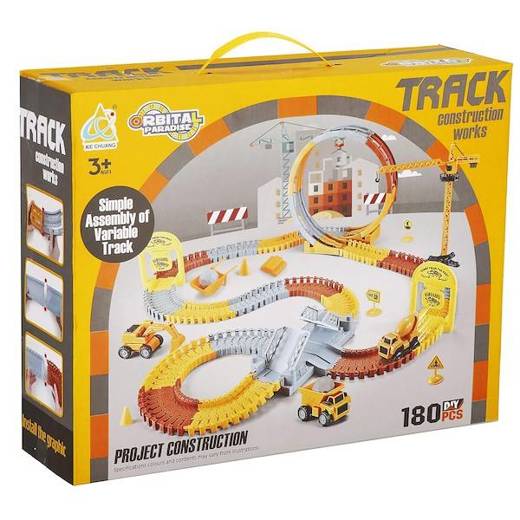 Tor wyścigowy plac budowy zestaw 180 elementów zabawka dla dzieci