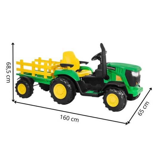 Traktor z przyczepą dla dzieci elektryczny jeździk na akumulator sterowany pilotem