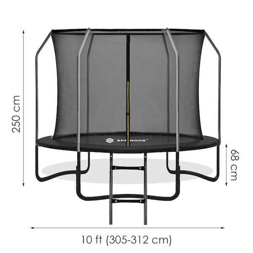 Trampolina ogrodowa dla dzieci 10 FT z siatką wewnętrzną 305-312 cm