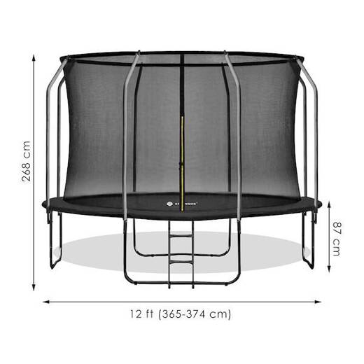 Trampolina ogrodowa dla dzieci 12 FT z siatką wewnętrzną i ringiem 365-374 cm