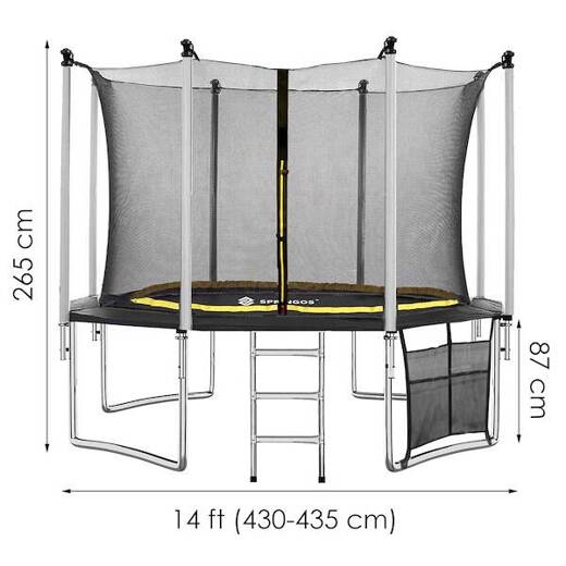 Trampolina ogrodowa dla dzieci 14 FT z siatką wewnętrzną 427-435 cm