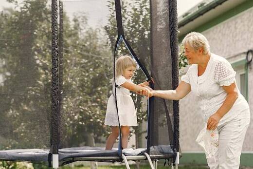 Trampolina ogrodowa dla dzieci 15 FT 465 cm z siatką ochronną i drabinką 