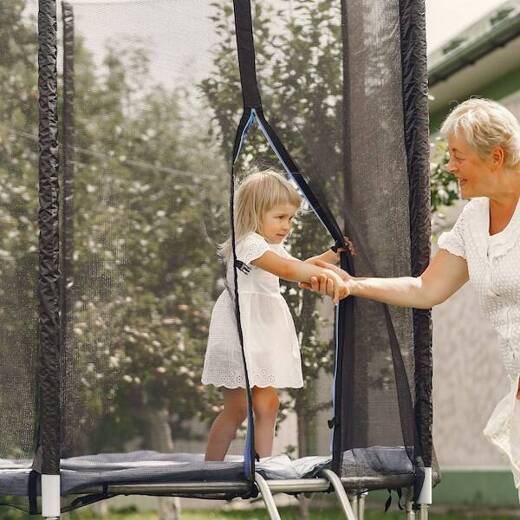 Trampolina ogrodowa dla dzieci 15 FT 465 cm z siatką ochronną i drabinką 