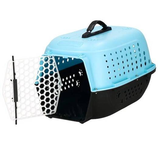Transporter dla kota psa gryzoni do 7 kg 48x33x28 cm niebiesko-czarny