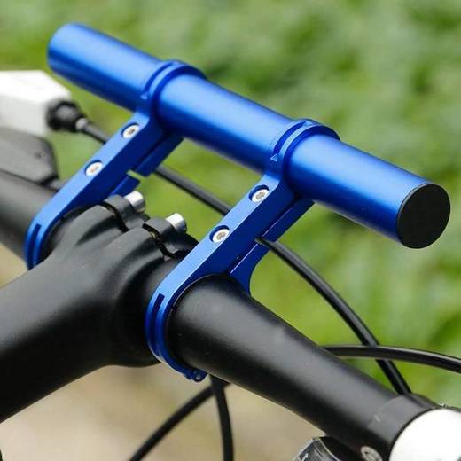 Uchwyt rowerowy przedłużenie na kierownicę przedłużka niebieska
