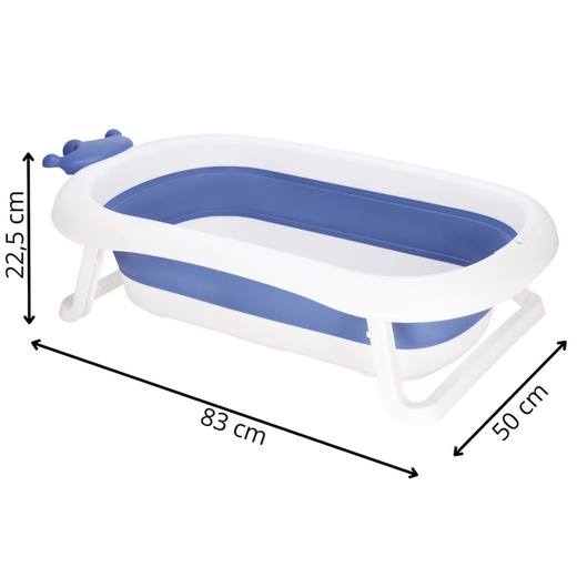 Wanienka dla dzieci składana 40 L dla niemowląt turystyczna niebiesko-biała