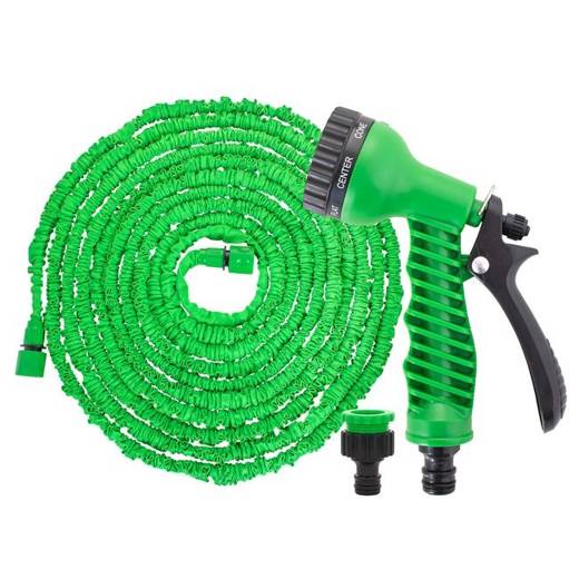 Wąż ogrodowy rozciągliwy szlauch lateksowy 20m - 60m z pistoletem zielony