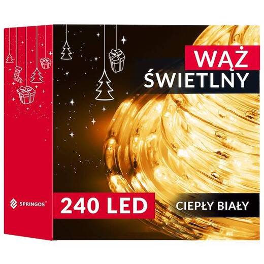 Wąż świetlny 240 Led ciepły biały 11m z programatorem IP44 