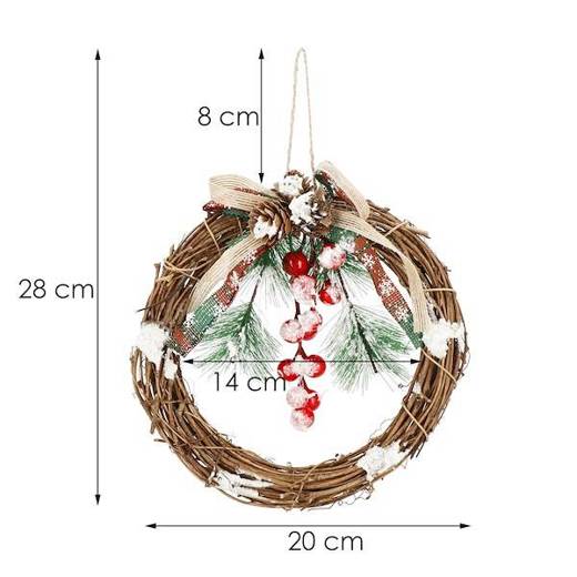 Wieniec świąteczny ozdoba na drzwi wianek 20 cm