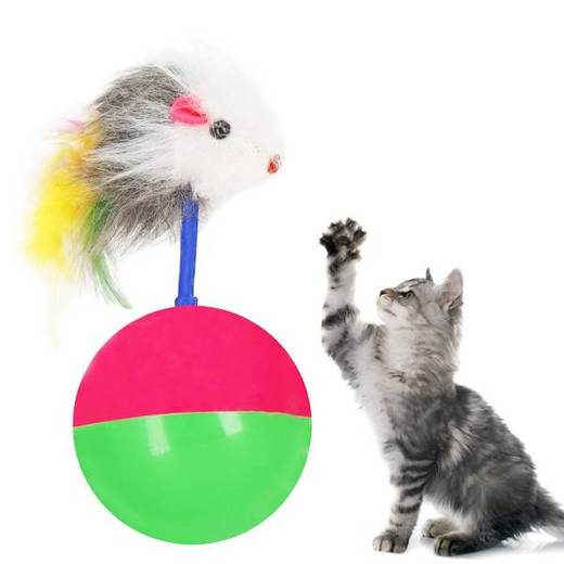 Zabawka dla kota kula z myszką, piłka dla kota