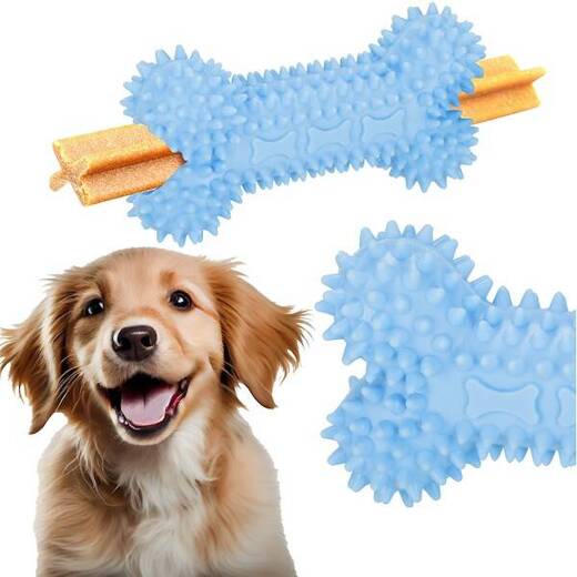 Zabawka dla psa kość gryzak do aportowania niebieski