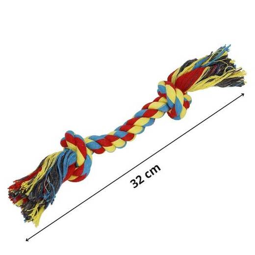 Zabawka dla psa szarpak sznur z węzłami do aportowaniia multikolor