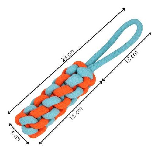 Zabawka dla psa szarpak sznur z węzłami gryzak lina 29 cm bawełniana