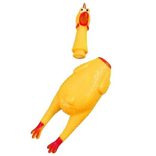 Zabawka gumowa kurczak piszczący 30 cm gryzak dla psa