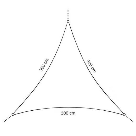 Żagiel przeciwsłoneczny 3x3x3m trójkątny ciemnoszary
