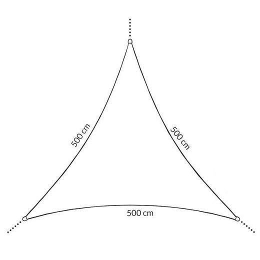 Żagiel przeciwsłoneczny 5x5x5m trójkątny jasnoszary