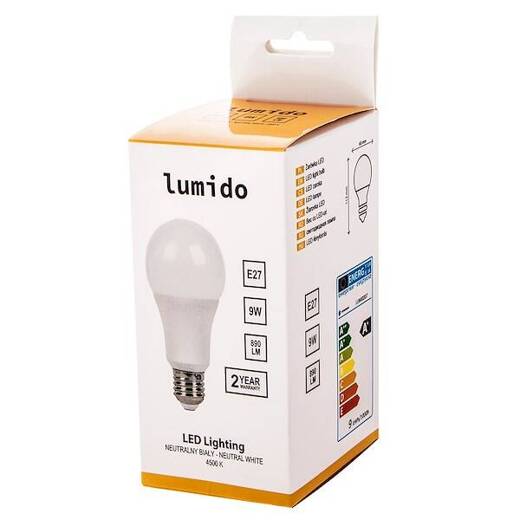 Żarówka led e27  9w 890 lm neutralna t