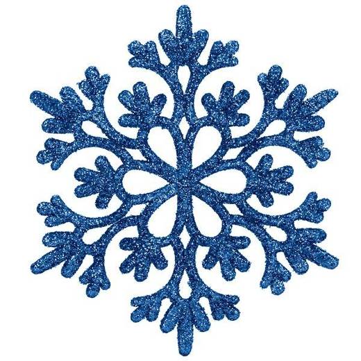 Zawieszka choinkowa 12 szt. śnieżynka 10 cm świąteczna ozdoba niebieski brokat