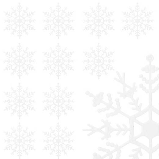 Zawieszka choinkowa 12 szt. śnieżynka 12 cm świąteczna ozdoba biały brokat