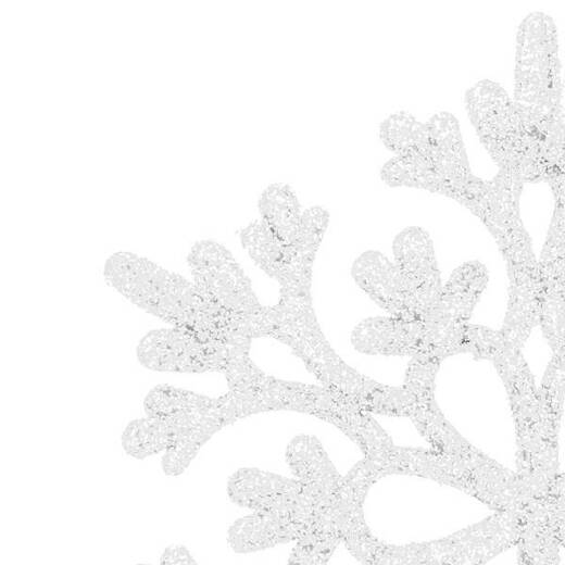 Zawieszka choinkowa 12 szt. śnieżynki świąteczna ozdoba białe brokat