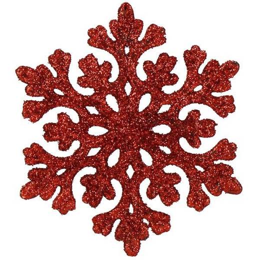 Zawieszka choinkowa 8 szt. śnieżynka 8 cm świąteczna ozdoba czerwony
