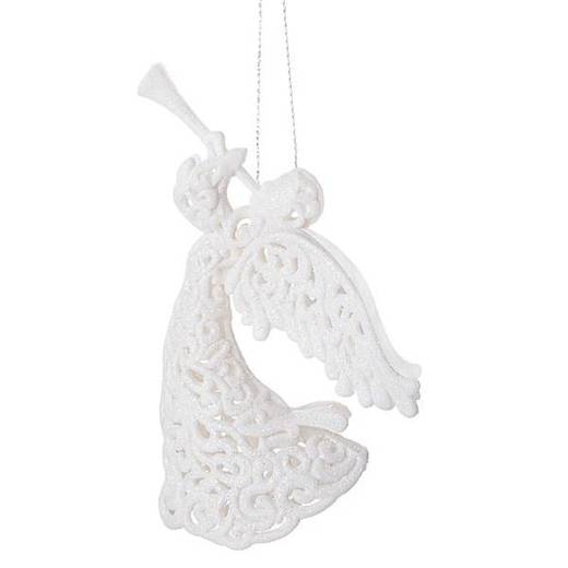 Zawieszka choinkowa biały aniołek na choinkę 16,5 cm 