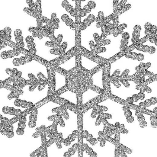 Zawieszka na choinkę śnieżynki 3 szt. ozdoba świąteczna 12 cm srebrny brokat
