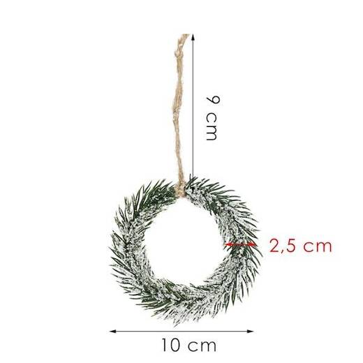 Zawieszka na choinkę zielony mini wianek ozdoba świąteczna 10 cm