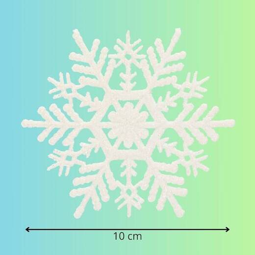 Zawieszki na choinkę śnieżynki 12 szt. ozdoba świąteczna 10 cm biały brokat